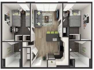 B1 Semi Shared Floor plan layout